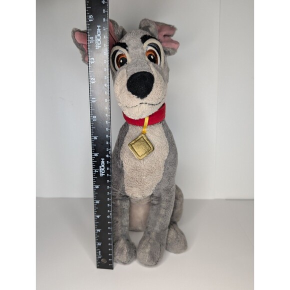 Disney Store Tramp Gray Dog Plush 15" Lady and the Tramp Stuffed Animal - Picture 5 of 6